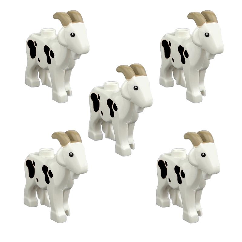 Bausteine Tiere Ziege Schaf Geflügel Rind Vieh Geflügel Küken Bauernhof Haustier Gans Vogel Zubehör Kinder Spielzeug Geschenk natürlich 5 Stück