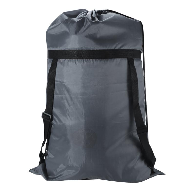 Waterproof Heavy Duty Backpack Black One Size Polyester Laundry Bag Camping Travel Sport Large Clothing Storage Bag Ditty Bags