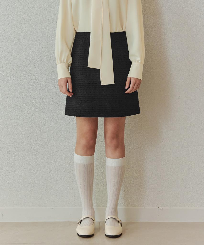 ZEROSTREET [4 Colors] Creamy Tweed Skirt