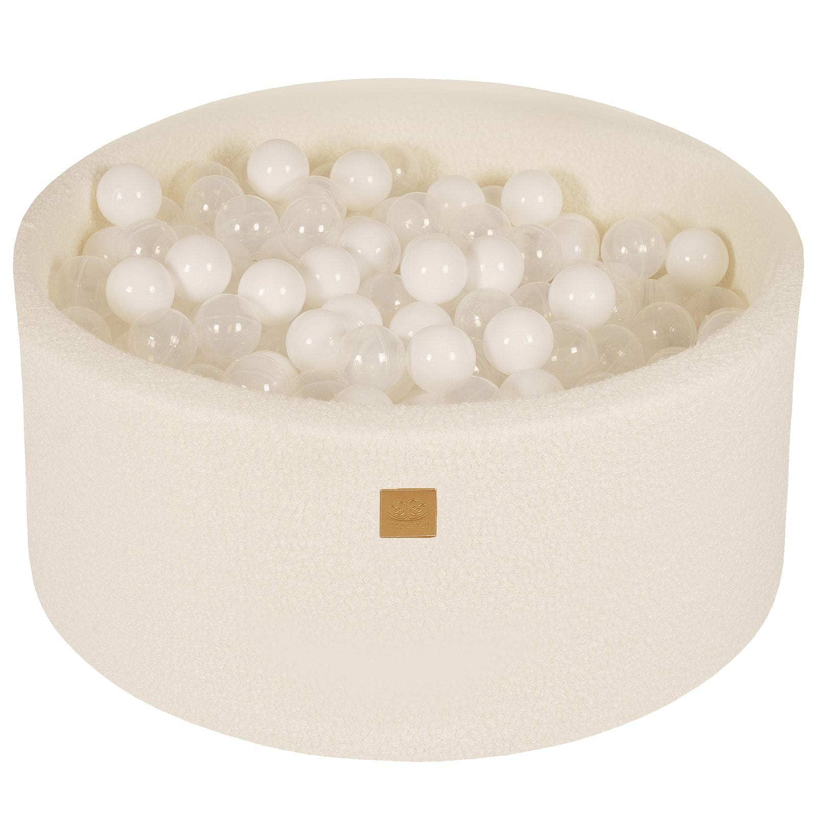 Piscina de bolas redonda MeowBaby® Boucle, blanco 90x40 cm