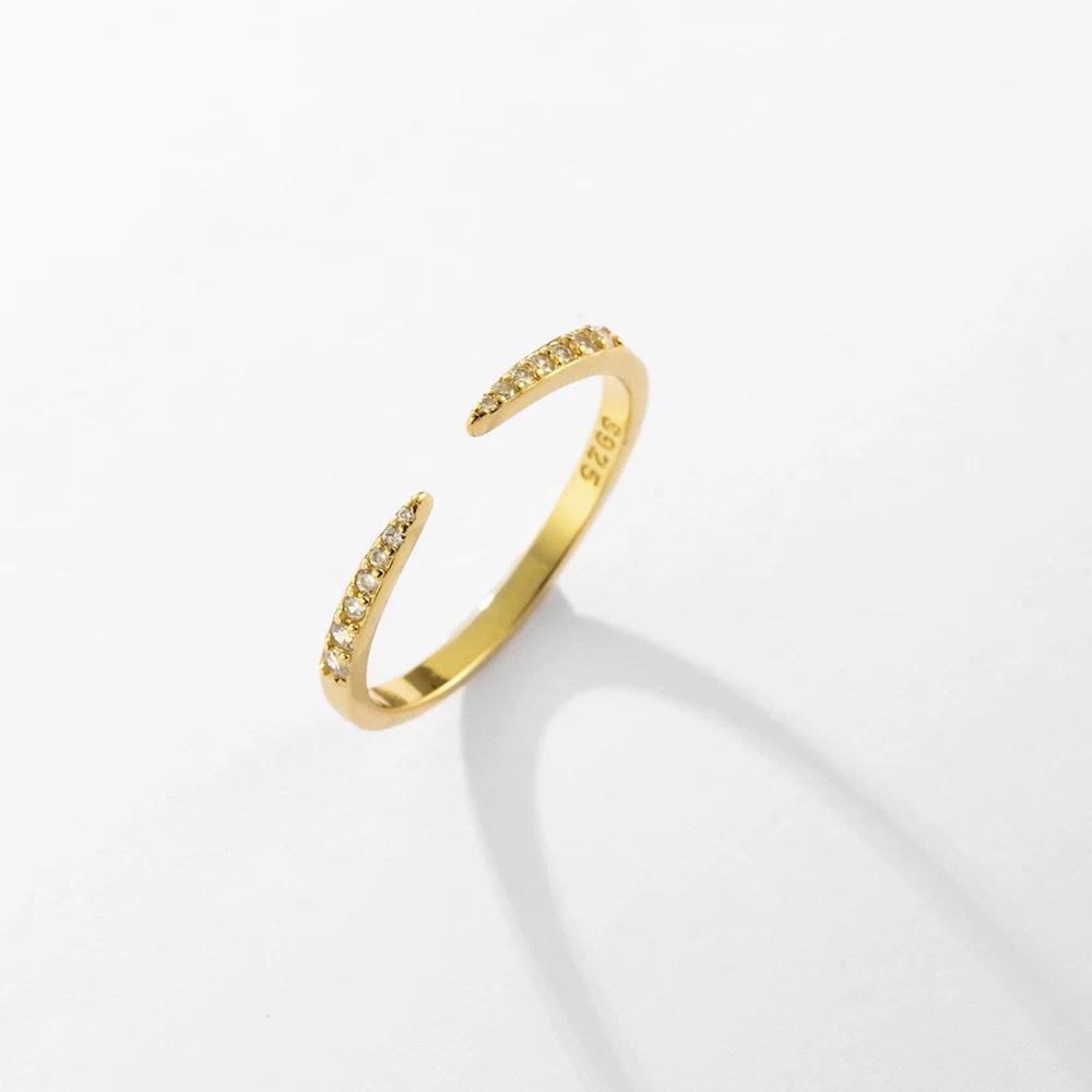 S925 Sterling Silver Double Pointed Women s Shiny Ring - INS Style Bestseller S925 Sterling Silver Adjustable Open