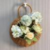 Cesta de Flores para Pendurar na Parede do Jardim Cesta de Parede Grande de Vime Natural Cesta de Flores de Rattan Vaso Suspenso para Trepadeira Planta