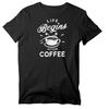 Life Begins After Coffee T-shirt, Funny Coffee Lover Short Sleeve Shirt