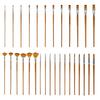 Multi Head Option Acrylic Oil Watercolor Paint Brush Long Wooden Handle Nylon Bristles Brush Art Student Supplies