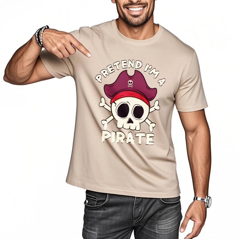 Plus Size Summer Teenagers T Shirt Pretend Im A Pirate Skull And Crossbones Short Sleeve Workout Oneck Tops Cotton Top Tees