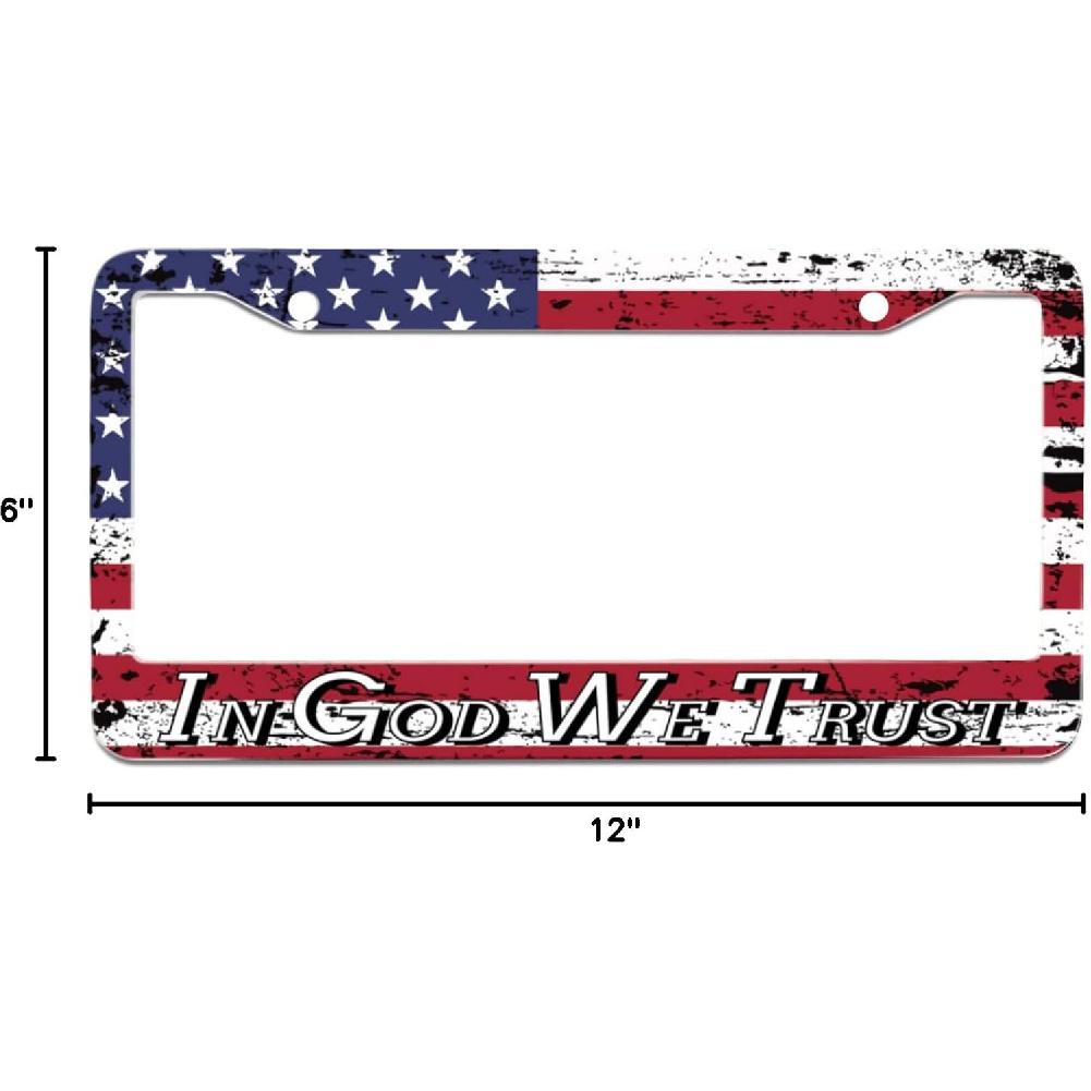Personalise In God We Trust Christian License Plate Frames Car Universal Accessories Stainless Steel License Plate Cars Decor Screw Caps Fits
