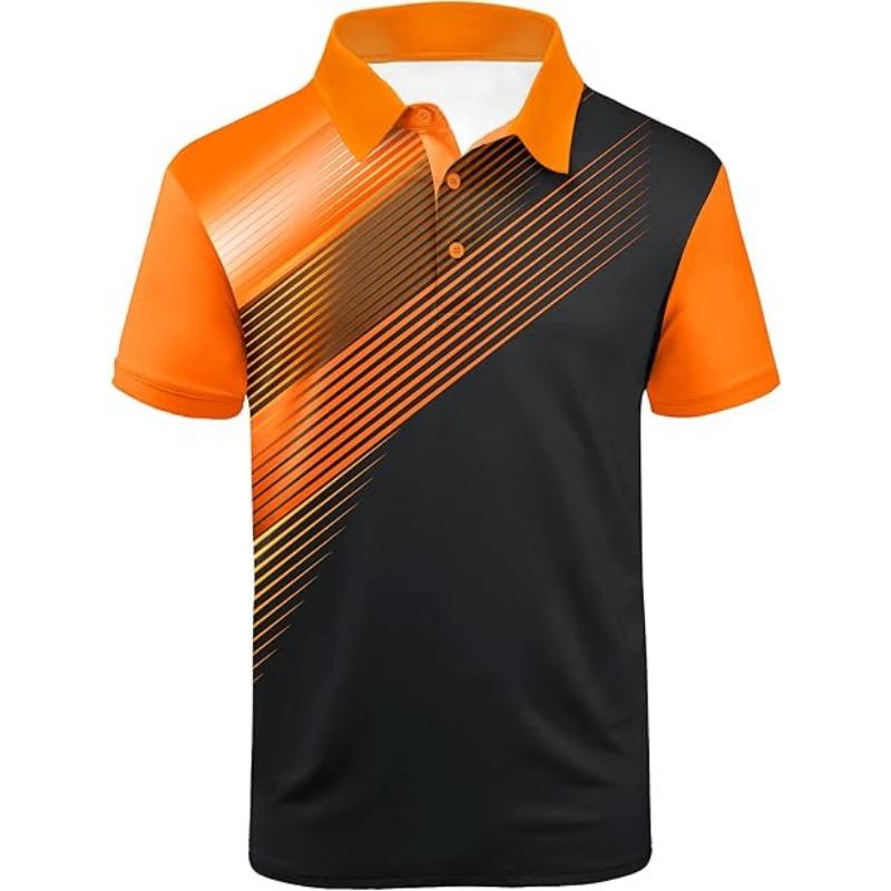 Collar Casual Men's Golf Short Sleeve Sports Moisture Wicking Performance Printed Golf Polo Shirt Men's