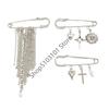 Mode Vintage Stern Brosche Pins Anziehen Bund Quasten Kette Revers Pin Broschen für Damen Sicherheitsnadeln