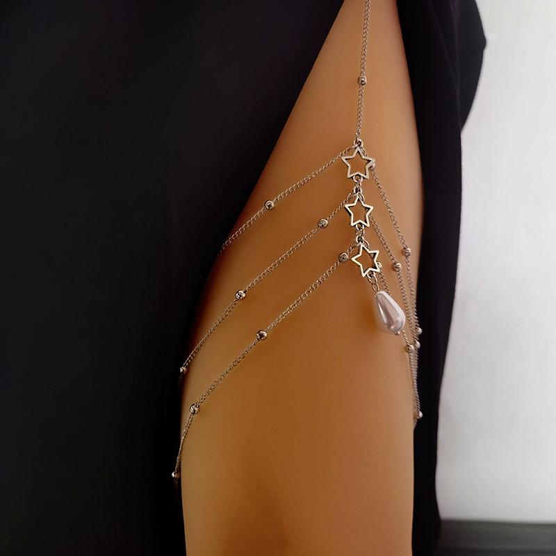 Sexy   Round Beads Waist Chain Beach Bra Bikini Chest Chain Zircon Tassel Women Body Chain Jewelry Accessories
