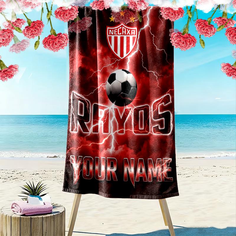 Name Custom Necaxa Print Beach Towel, Large Soft Quick Dry Towel for Beach Camping Swimming