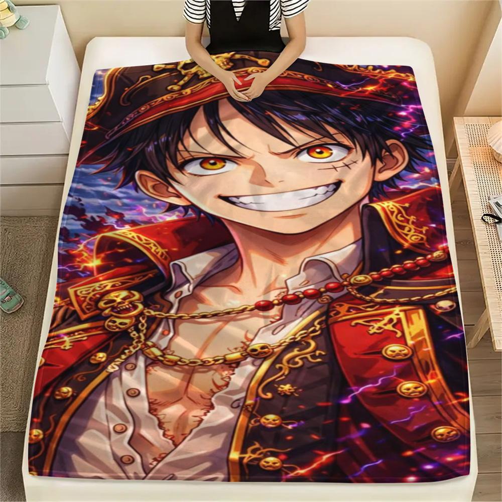 Luffy Warm Leisure Flannel Blanket, Unique Printed Cover for Bedroom Layout, Sofa, Bed and Chair Decoration.-TING