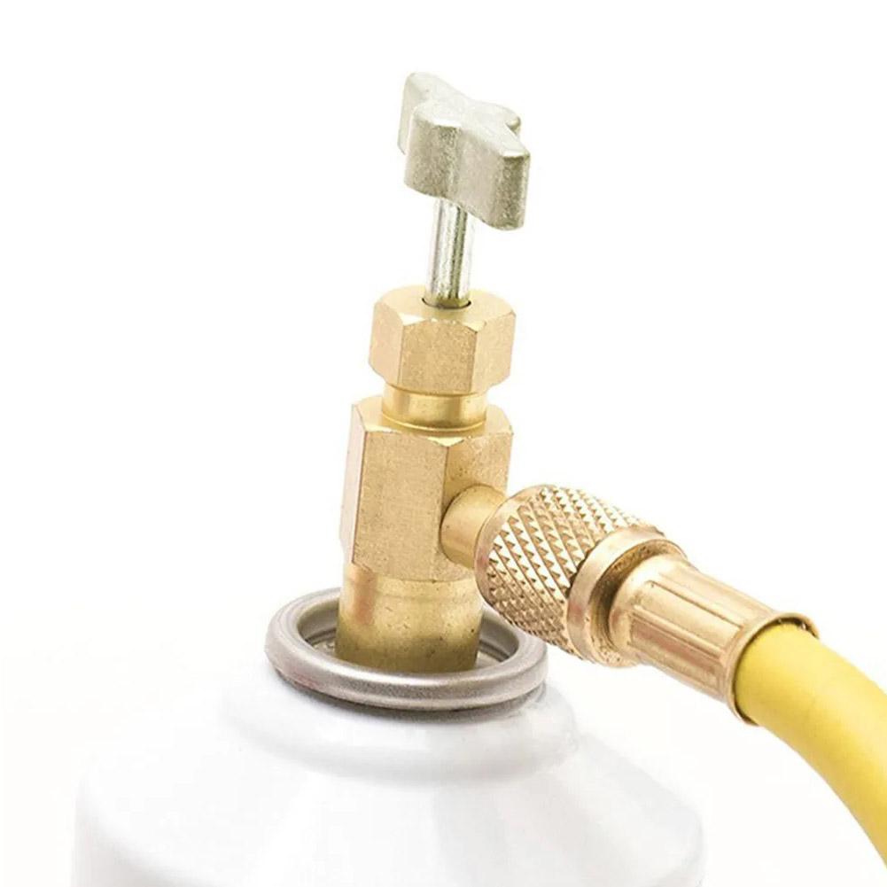 Automobile Air Conditioner Refrigerants Can Dispensing R134A R-134 AC Refrigerant Aluminum Tap 1/2" ACME Thread Valve Tool