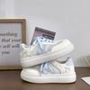 Young Girl Mesh Breathable White Sneakers Summer Versatile Trendy Fashion Thick‑Sole Board Shoes