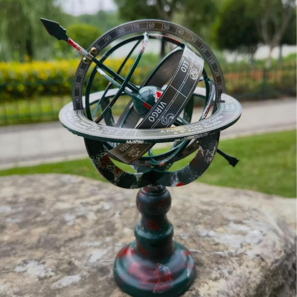 Retro Nautical Imitation Bronze Globe Desktop Ornament