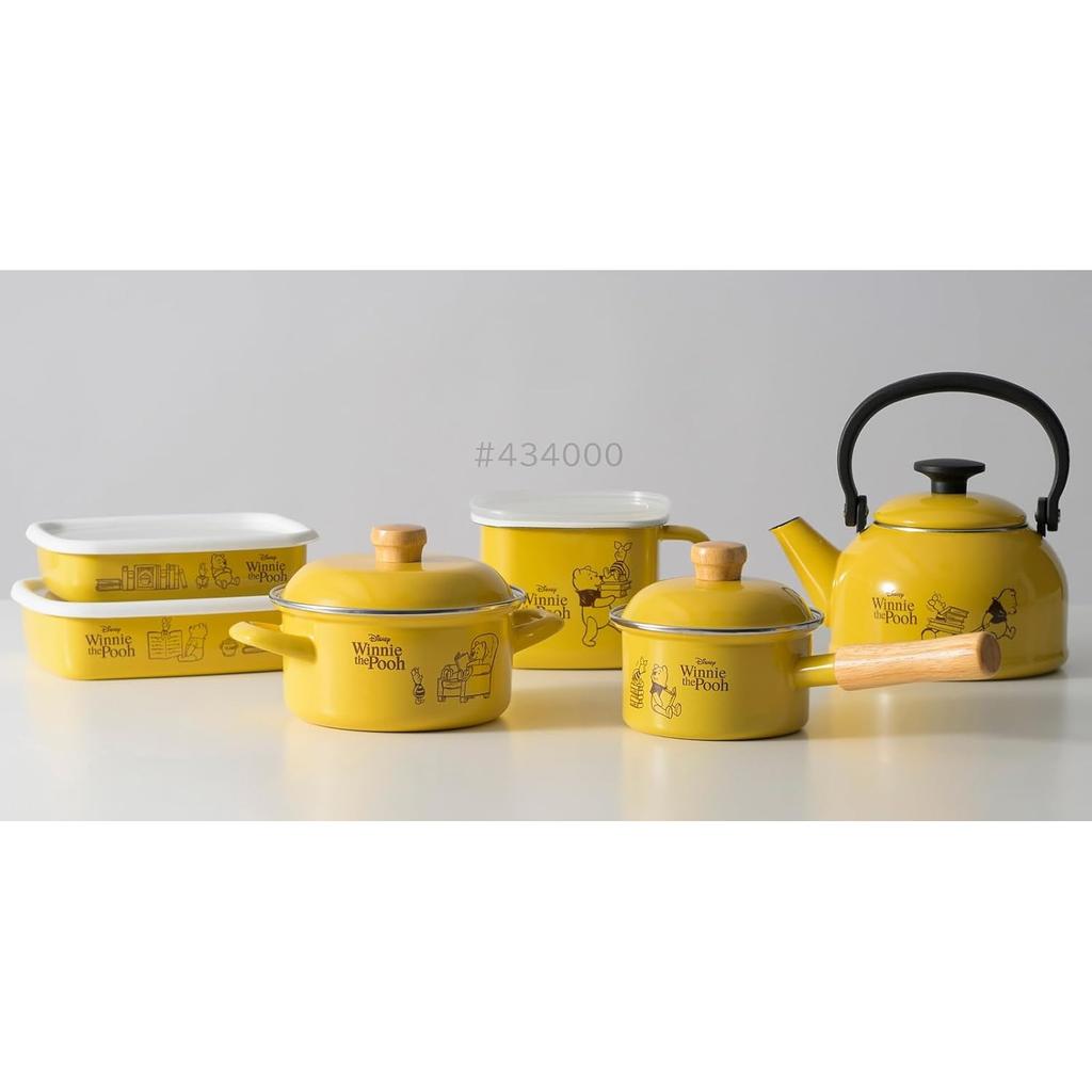 Fuji Enamel Disney Winnie the Pooh Shallow Square Container ML Set 2-Piece DYQ-2SF.P