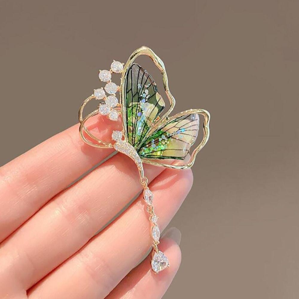 Imitation Pearl Brooches Dragonfly/Butterfly Shaped Suit Collar Pins Fashion Jewelry Pin  Gift