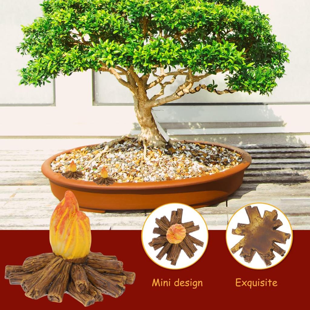 4pcs Miniature Campfire Model Resin Fake Fire Decorations for Garden Bonsai and Party Settings Charming Bonfire Props for DIY Micro Scenes and Unique