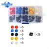 25 Sets Tactile Push Button Switch Momentary 12*12*7.3MM Micro Switch Button Circular Cap Kit (5 Colors) for Arduino Switchs