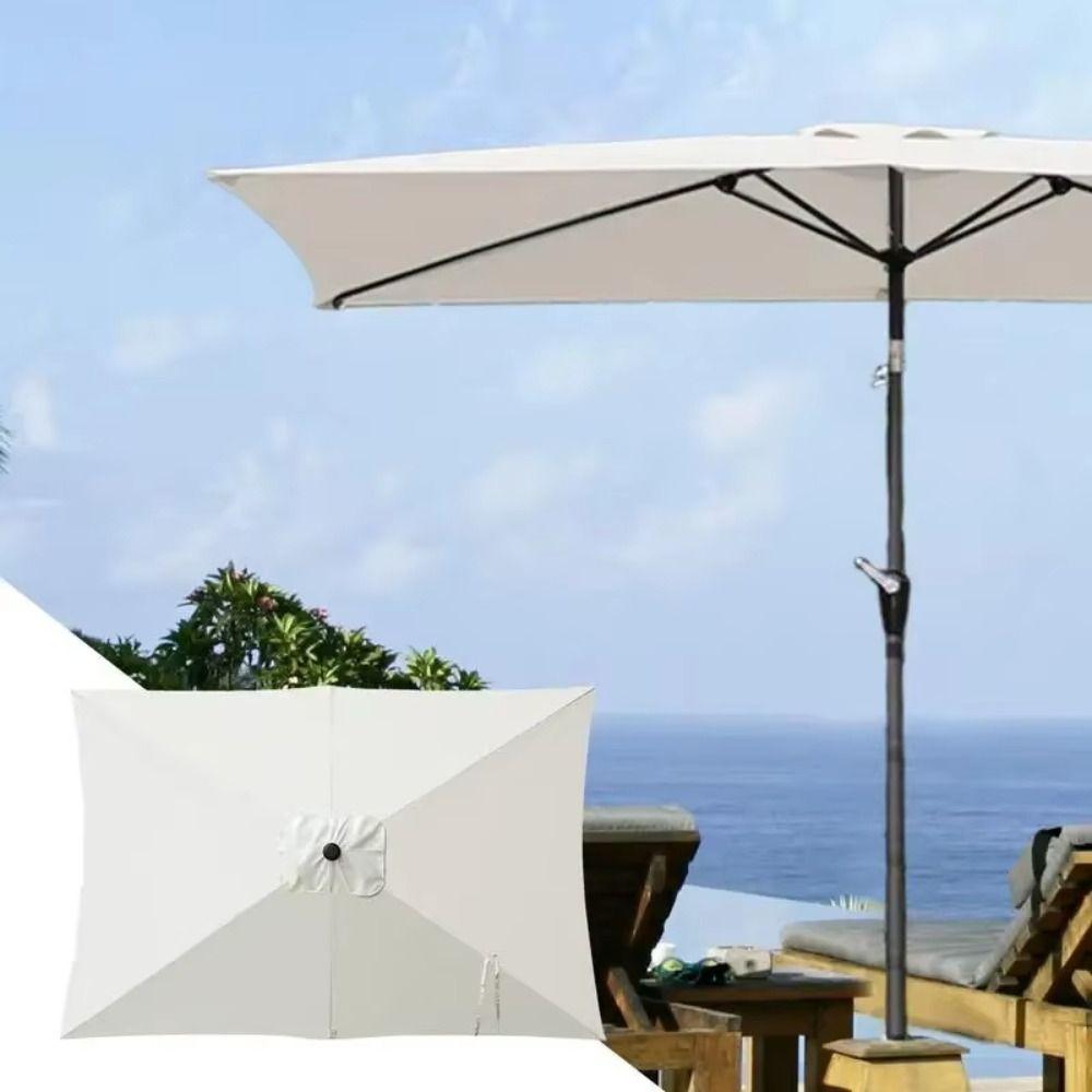 UV Protection Patio Umbrella Rectangular Sunshade Easy To Install Cantilever Parasol Outdoor