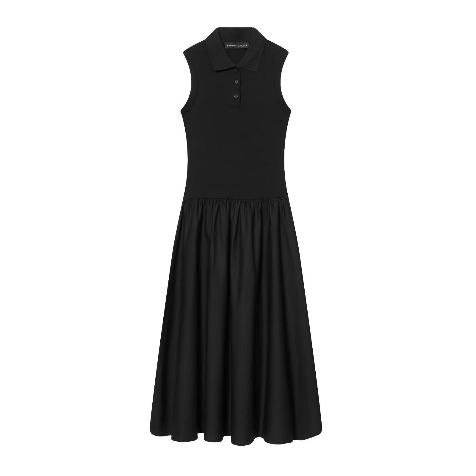 Summer 2026 European American Casual Slimming Patchwork Dress - Women s Fashion M190435 Medium чёрный