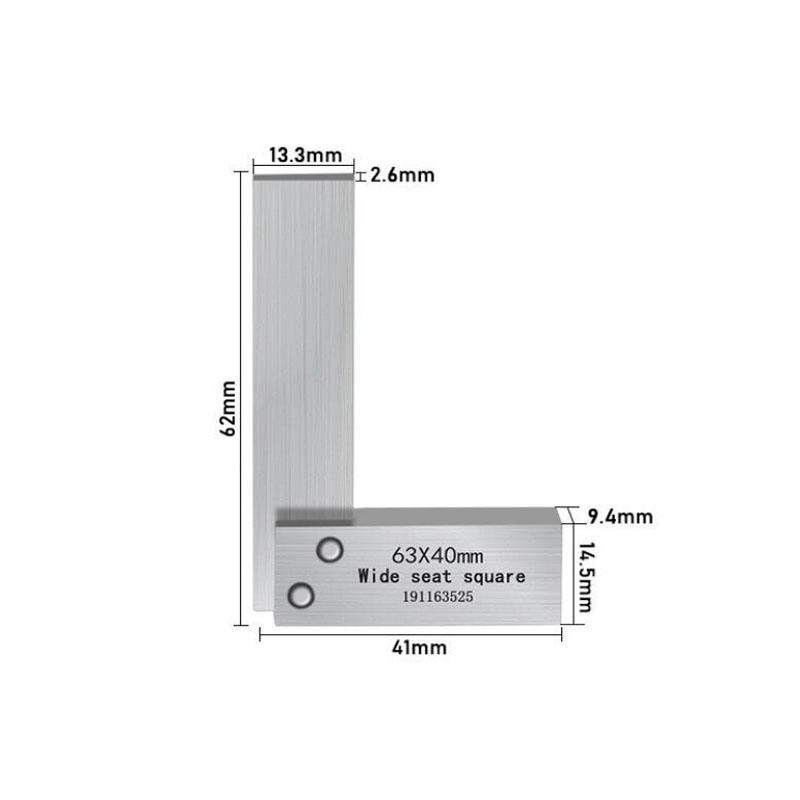 90 Degree Flat Edge Square Ruler Carpentry Square Woodworking Tools Metal Angle Measuring Tool Multi Try Square Gauge Set-Square