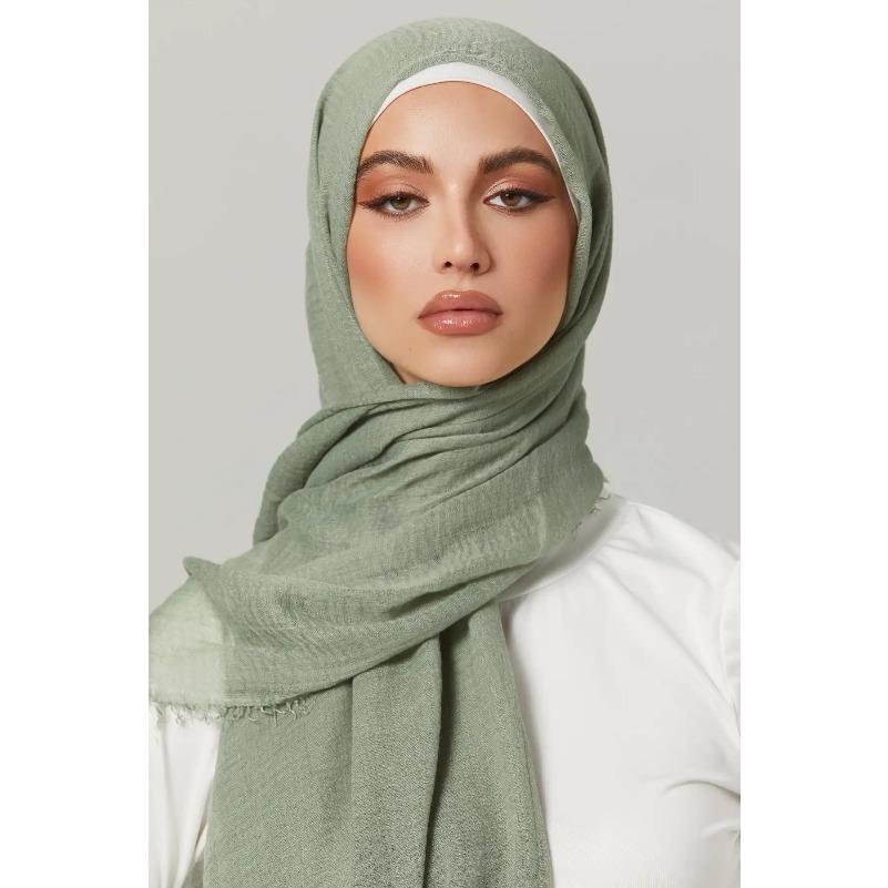 1-61 Colors Pleated Plain Hijab Scarf Bubble Solid Muslim Turban Wrinkle Women Scarves Veil Ripple Hijab Scarf Shawl Headscarf