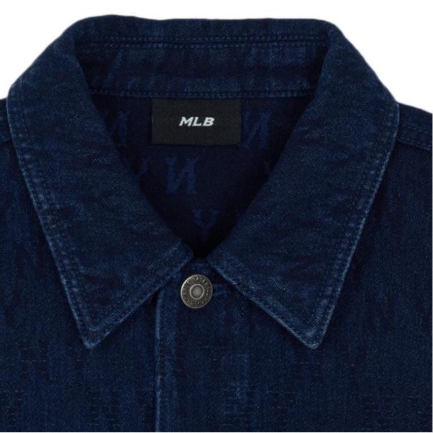 New MLB New York Yankees Denim Jacket Unisex Blue 3ADKM0644-50INS