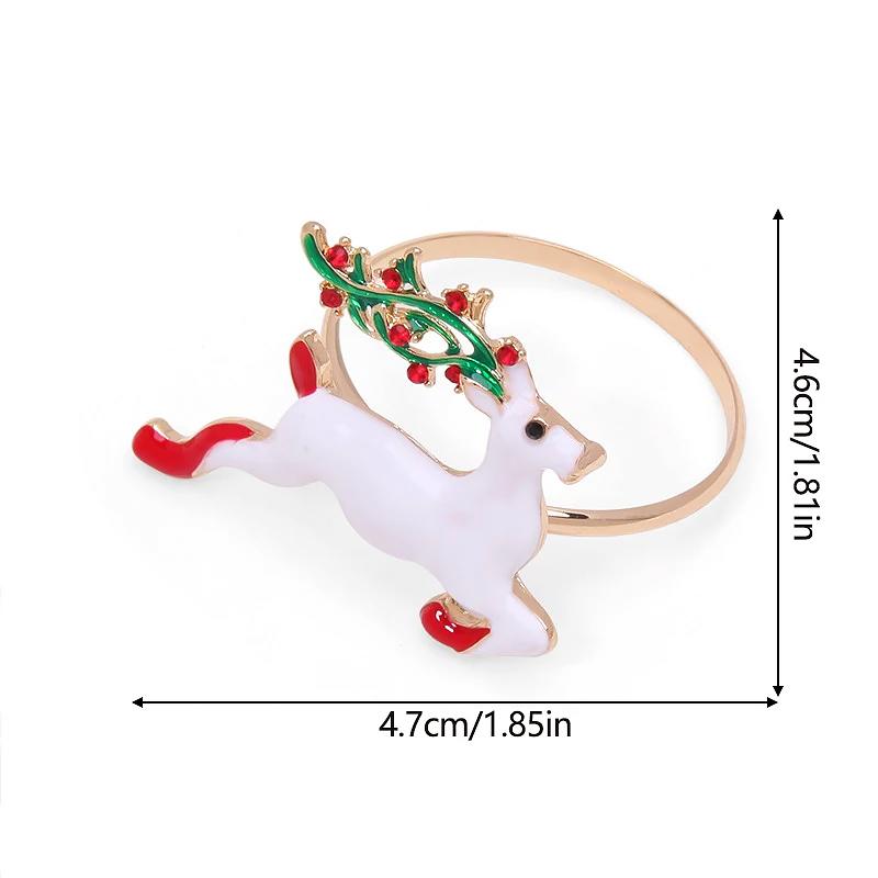 1PC Christmas Aesthetic Napkin Ring Cartoon Alloy Ritual Sense Metal Multi-element Napkin Clasp Creativity Table Setting
