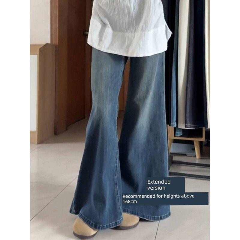 Loose-Fitting Flared Wide-Leg Jeans for Women, New Spring Style, High-Waisted, Flattering for Pear-Shaped Body, Plus-Size