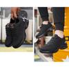 Work Safety Shoes For Men Women Air Cushion Breathable Work Sneakers Steel Toe Shoes Anti-puncture Safety Protective Black Shoes