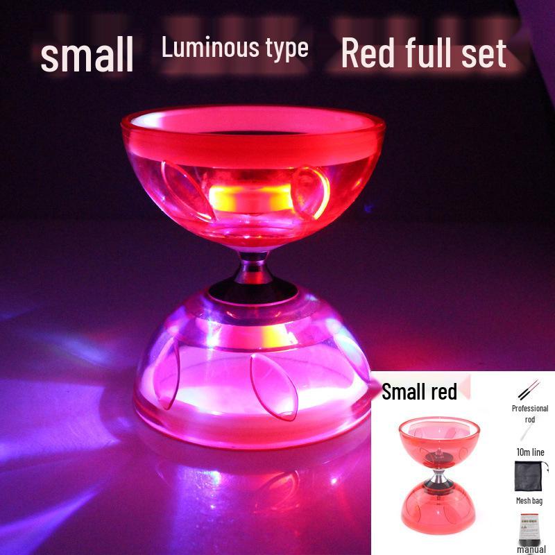 Beginner Student Diabolo Set with Three/Five-Bearing, Bell & Luminous Double-Head