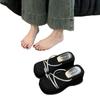 Internet celebrity beautiful set of cool toe slippers women's 2025 new summer wear fashion high sense slope heel thick bottom one-word