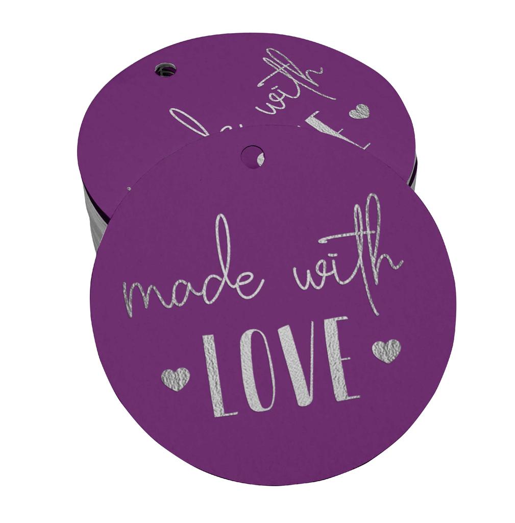 Inkdotpot Pack Of 100 Real Gold Foil Paper Tags Made With Love Text Favor Hang