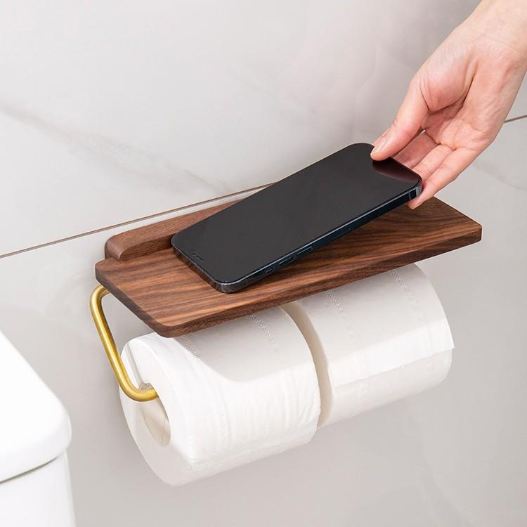 No-Punch Bathroom Tissue and Toilet Paper Holder Rack