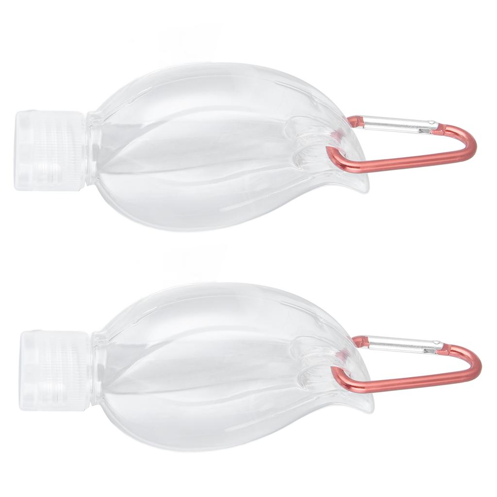 2er Set 50ml Reiseflasche mit Schlüsselanhänger Klappdeckel Plastikflasche für Flüssigkeiten Nachfüllbar Auslaufsicher