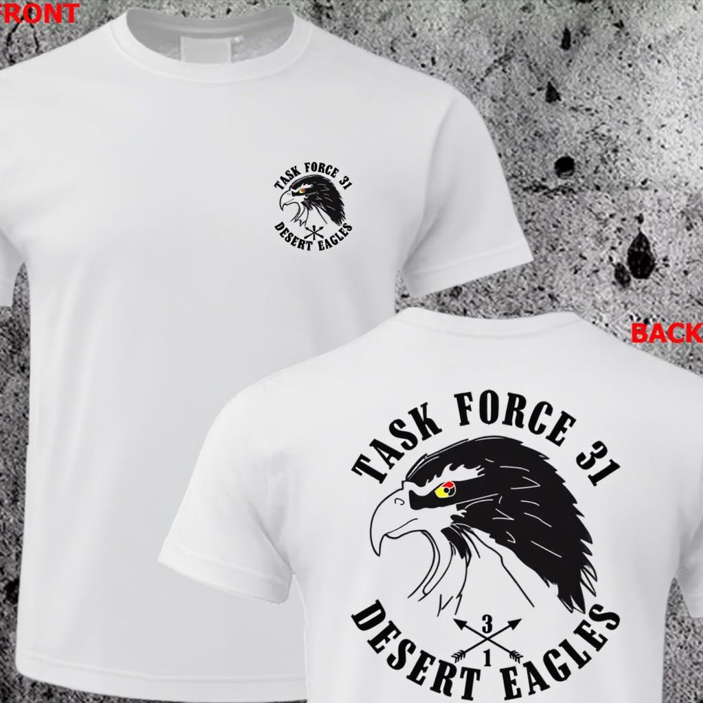 25 Neue SFG A 1. Bataillon 3. Spezialeinsatzkräfte Luftlandepersonal Gleicher Falke Kopf Aufgedrucktes Baumwoll-Kurzarm-T-Shirt