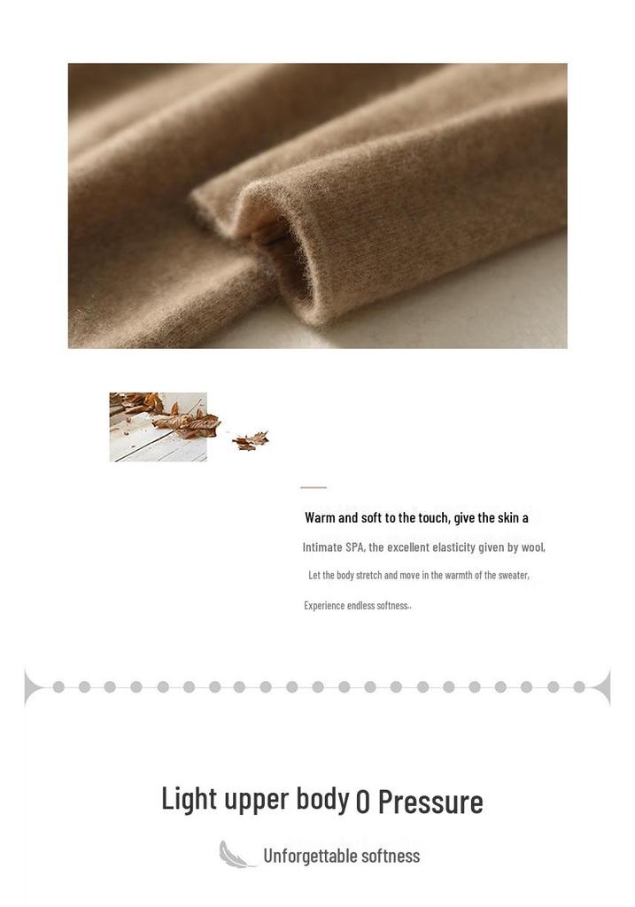 2025 Autumn/Winter Women's Wool Sweater Dress: Half-High Collar, Long Sleeve, Solid Color, Loose Fit