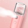 Nano Facial Mist Sprayer ABS Housing Pocket Size USB Charging Water Face Humidifier for Hydration Pink