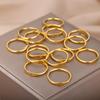 Lnitial Letter Rings For Women Men Stainless Steel Initials Ring Alphabet Name Aesthetic Wedding Jewelry Christmas Gift