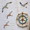 4Pcs/Set Seagull Wall Decoration Seaside Style Wall Accents Rustic Charm Handcrafted Bird Wall Hanging