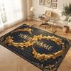 Decorative Artwork Theme Crystal Velvet Floor Rug Personalized Custom Name Text Warm Carpet Home Decoration