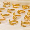 Stainless Steel Snake Rings for Women Men Gold Color Open Adjustable Finger Ring Vintage Gothic Aesthetic Jewelry Anillos Mujer