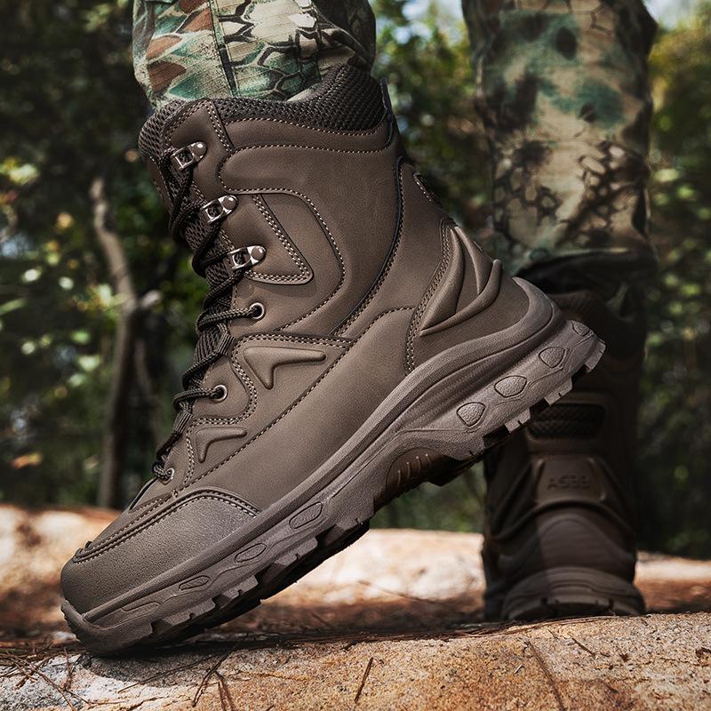 Men Hiking Boots Outdoor Travel Climbing Shoes Fashion Casual High Top Boots Non Slip Platform Boots Men Ankle Boot Botas Hombre