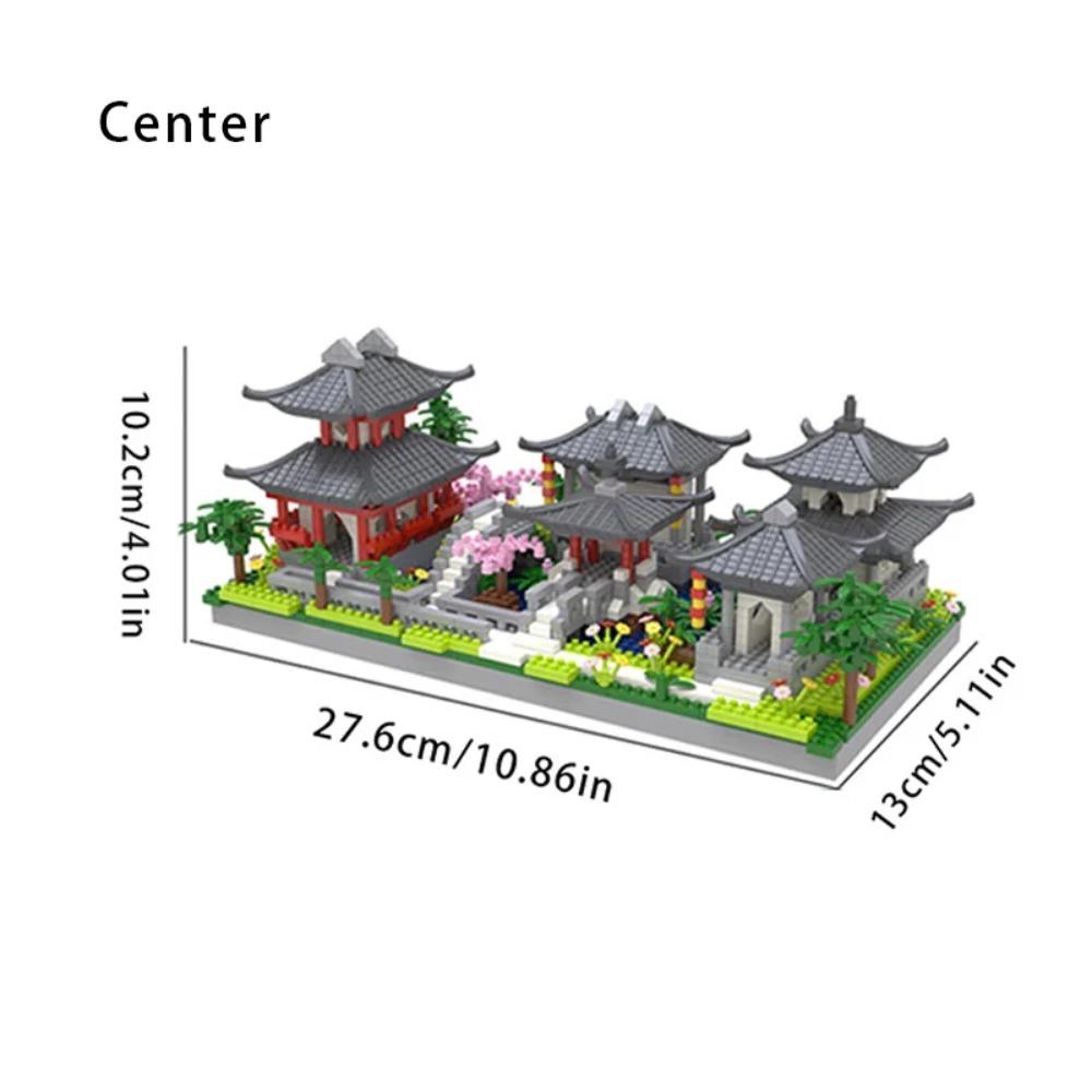 China Building Blocks Suzhou Garden Building Scene Micro Particle Assembly Toy High Difficulty CHILDREN'S Toy Decorations