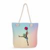 Multifunctional Gymnastics Printed Thick Rope Shoulder Beach Bag Casual Large Capacity Handbag 0244 CLE