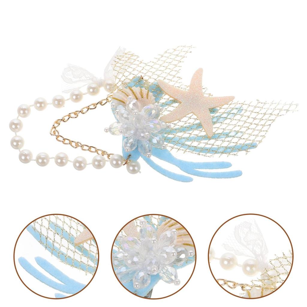 LEDMOMO Hairpin with Pearl and Rhinestone Hair 16 x Perfect for Weddings and Accessory Starfish-Shaped Inlay, Women's Clip, 13cm, Parties,