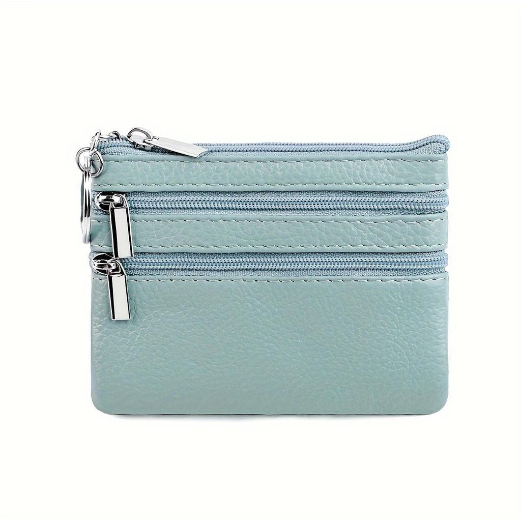 Porte-monnaie en cuir véritable pour femme, Mini pochette en peau de vache, Mini portefeuille avec chaîne