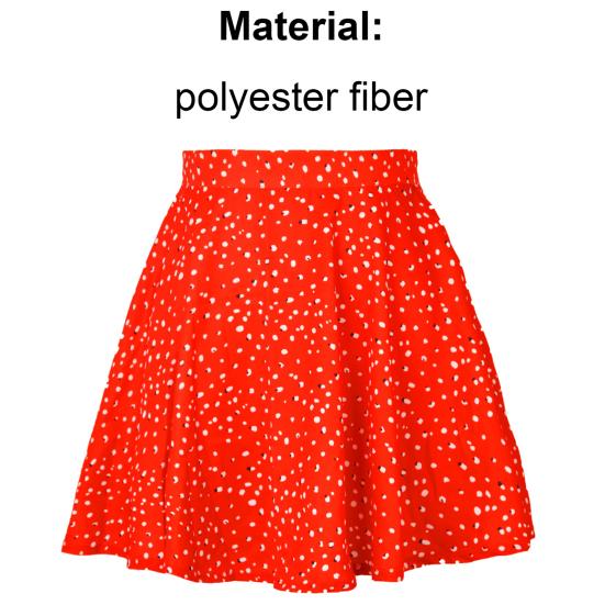 Damkjol blommig tryckt ovanför knä Kvinnor Stor nederkant Tvättbar hög midja A-linje kjol för fest