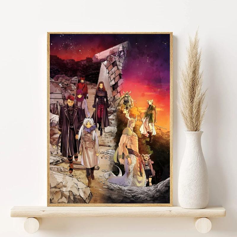 Frieren Anime Poster HD art sticky wall waterproof home living room bedroom bar aesthetic decoration