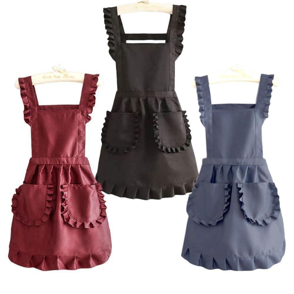 Waterproof Cooking Aprons Korean Style Art Painting Apron Durable Lace Aprons  for Florist Shop